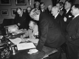 Buy House Vote on War and Franklin D. Roosevelt Signing Bill at AllPosters.com