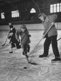 Schoolboys Playing Ice Hockey