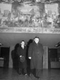 Polish Exile Stanislaw Mikolajczyk Walking in Building