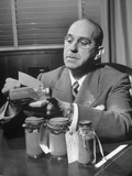 Big Ring Man, with Waters Schwab, Holding a Sample Bottle of Gold Gleanings