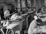 Adult Education Engineer Drawing Class for National Defense, as Prep School Adjusts to Wartime