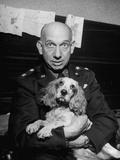 Portrait of Major General K. B. Wolfe Holding Cocker Spaniel Named Hedy