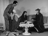 Russian-Born Dress Designer Valentina Examining French Silks from the Prewar Period