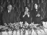 Elsa Maxwell and Theodore O. Thackery with Harold L. Ickes