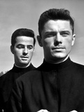 Closeup of Two Jesuit Novices on the Grounds of Los Gatos Novitiate Aka Sacred Heart Novitiate