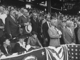 Buy President Harry S. Truman Standing for National Anthem at Opening Baseball Game at AllPosters.com