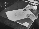 Buy Hands of President Franklin Roosevelt Signing Declaration of War Following Bombing of Pearl Harbor at AllPosters.com