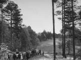 Crowd Watching Golfer Byron Nelson Make a 240 Yard Drive During a Golf Tournament