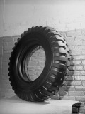 A Medium Sized Truck Tire Used on Troop Carriers