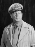 General Douglas Macarthur, Posing Seriously for His Portrait