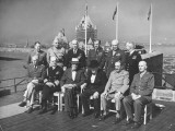Buy Group Shot of Winston Churchill, Franklin Roosevelt and Others Sitting Together at AllPosters.com