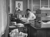 Publisher and Reporter for the Lassen Advocate Ted L. Friend Working in His Office
