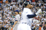 Texas Rangers v Detroit Tigers - Game Five, Detroit, MI - October 13: C.J. Wilson and Delmon Young
