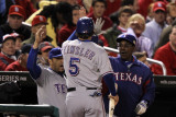 Texas Rangers v St Louis Cardinals, St Louis, MO - Oct. 27: Ian Kinsler and Ron Washington