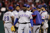 Texas Rangers v St Louis Cardinals, St Louis, MO - Oct. 27: Darren Oliver and Ron Washington