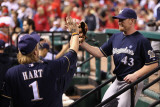 Brewers v St. Louis Cardinals - G. Four, St Louis, MO - Oct. 13: Randy Wolf and Corey Hart