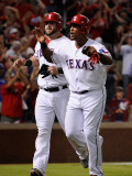 Detroit Tigers v Texas Rangers - Game Six, Arlington, TX - Oct. 15: Adrian Beltre and Mike Napoli