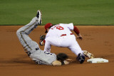 Brewers v St. Louis Cardinals - G. Three, St Louis, MO - Oct. 12: Mark Kotsay and Nick Punto