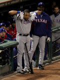 Texas Rangers v St Louis Cardinals, St Louis, MO - Oct. 27: Yorvit Torrealba and Ron Washington