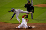 Texas Rangers v St Louis Cardinals, St Louis, MO - Oct. 27: Elvis Andrus and Matt Holliday