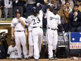 Cardinals v Brewers - G. Six, Milwaukee, WI - Oct. 16: Rickie Weeks and Yuniesky Betancourt