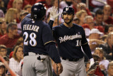 Brewers v St. Louis Cardinals - G. Four, St Louis, MO - Oct. 13: Prince Fielder and George Kottaras