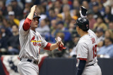 St Louis Cardinals v Milwaukee Brewers - G. Six, Milwaukee, WI - Oct. 16: David Freese and Jon Jay