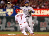 Texas Rangers v St Louis Cardinals, St Louis, MO - Oct. 27: Elvis Andrus and Matt Holliday