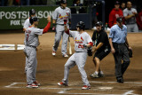 Cardinals v Milwaukee Brewers - G. Six, Milwaukee, WI - Oct. 16: Matt Holliday and David Freese