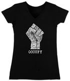 Buy Women's: V-Neck - Occupy Wall Street Fight The Power Fist at AllPosters.com