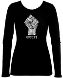 Buy Women's Long Sleeve: Occupy Wall Street Fight The Power Fist at AllPosters.com