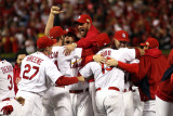Game 7 - Rangers v Cardinals, St Louis, MO - October 28: Adam Wainwright and Jaime Garcia