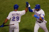 Game 7 - Rangers v Cardinals, St Louis, MO - October 28: Adrian Beltre and Elvis Andrus