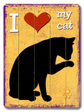 I Love my Cat Wood Sign