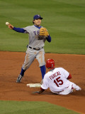Game 7 - Rangers v Cardinals, St Louis, MO - October 28: Ian Kinsler and Rafael Furcal