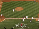 Game 7 - Rangers v Cardinals, St Louis, MO - October 28: Jason Motte and Yadier Molina