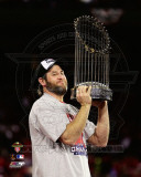 Lance Berkman with the World Series Championshop Trophy Game 7 of the 2011 MLB World Series (#44)
