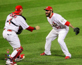 Jason Motte & Yadier Molina Celebrate Winning Game 7 of the 2011 MLB World Series (#37)