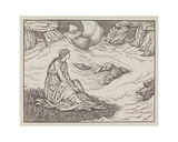 Illustration of woman by the sea