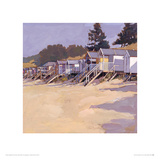 Buy Beach Huts Against Fir Trees at AllPosters.com