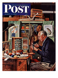 Buy "Tying Flies" Saturday Evening Post Cover, March 4, 1950 at AllPosters.com