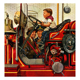 Buy "Boy on Fire Truck", November 14, 1953 at AllPosters.com