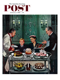 Buy "Dessert Cart" Saturday Evening Post Cover, January 1, 1955 at AllPosters.com