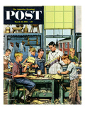 Buy "Shop Class" Saturday Evening Post Cover, March 19, 1955 at AllPosters.com