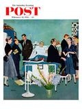 Buy "Patient Visitors?" Saturday Evening Post Cover, February 18, 1956 at AllPosters.com
