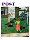 Buy "Put the Tree There?" Saturday Evening Post Cover, April 9, 1955 at AllPosters.com