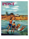 "Ice Cream Truck at the Beach" Saturday Evening Post Cover, July 31, 1954