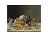 Buy Still Life with Wine Bottles and Basket of Fruit, c.1857 at AllPosters.com