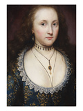 Buy Portrait of a Lady, Mary, Countess of Pembroke in a Blue Gold Embroidered Dress at AllPosters.com
