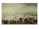 Skaters, Kolf Players, Elegant Ladies and Gentleman on Frozen Floodwaters by the Broederpoort at…